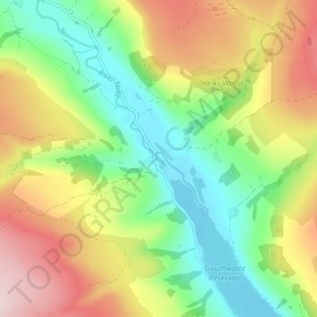 Topografische Karte Ramsgill, Höhe, Relief