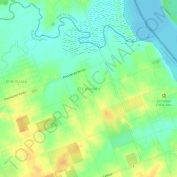 Topografische Karte El Colorado, Höhe, Relief