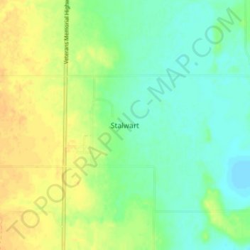 Topografische Karte Stalwart, Höhe, Relief