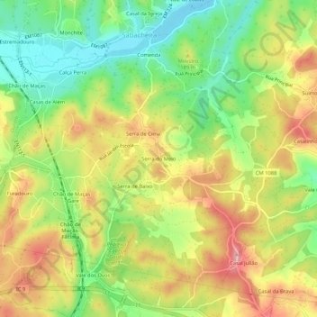 Topografische Karte Serra do Meio, Höhe, Relief