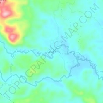 Topografische Karte Leban, Höhe, Relief