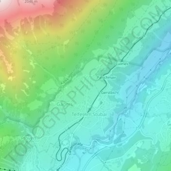 Topografische Karte Kapfers, Höhe, Relief