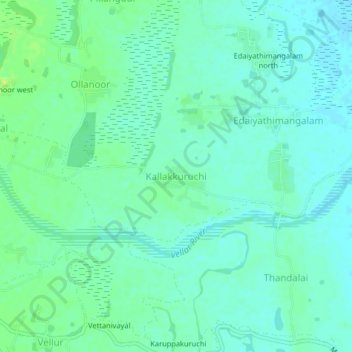 Topografische Karte Kallakkurichi, Höhe, Relief
