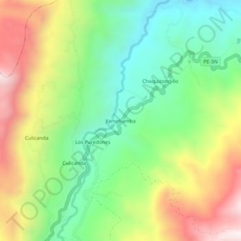 Topografische Karte Yamobamba, Höhe, Relief