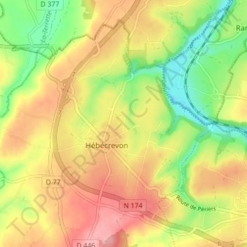 Topografische Karte La Cauvinière, Höhe, Relief