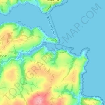 Topografische Karte Gillan, Höhe, Relief