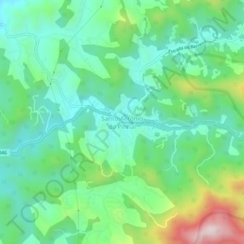 Topografische Karte Santo Antônio do Pinhal, Höhe, Relief