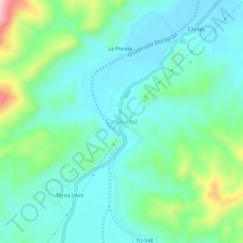 Topografische Karte Cañaveral, Höhe, Relief