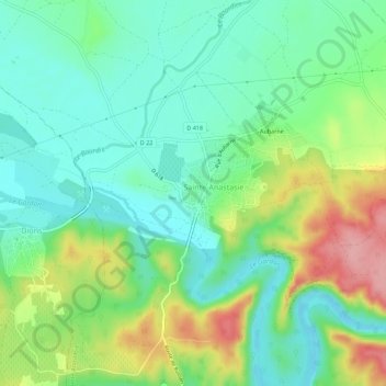 Topografische Karte Russan, Höhe, Relief
