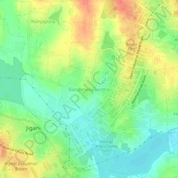 Topografische Karte Bandenallasandra, Höhe, Relief