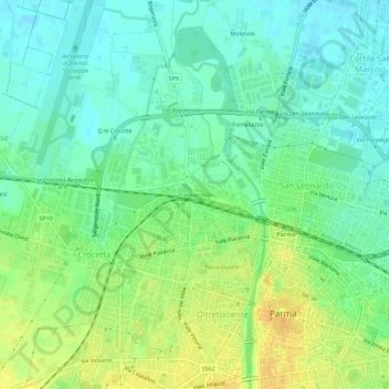 Topografische Karte Cornocchio, Höhe, Relief