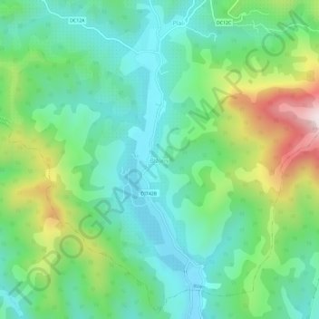 Topografische Karte Blăjeni, Höhe, Relief