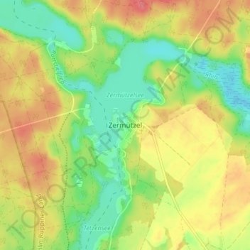 Topografische Karte Zermützel, Höhe, Relief