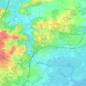 Topografische Karte Marlin, Höhe, Relief