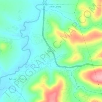 Topografische Karte Bantin, Höhe, Relief