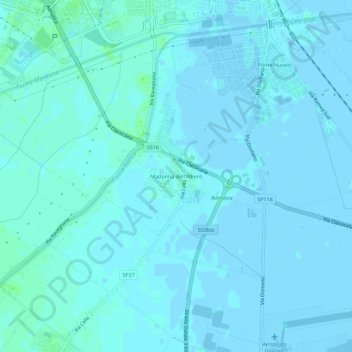 Topografische Karte Madonna dell'Albero, Höhe, Relief