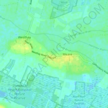 Topografische Karte Oxenpill, Höhe, Relief