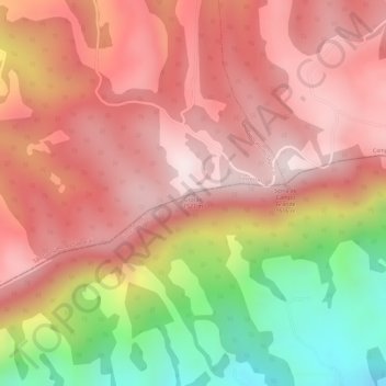 Topografische Karte Grotão, Höhe, Relief