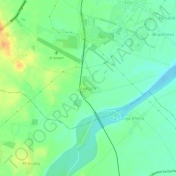 Topografische Karte Naugaon, Höhe, Relief