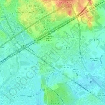 Topografische Karte Boirargues, Höhe, Relief