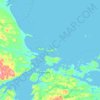 Topografische Karte Newfoundland Island, Höhe, Relief