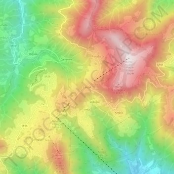 Topografische Karte Cantul, Höhe, Relief