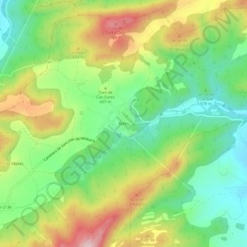 Topografische Karte Rofes, Höhe, Relief