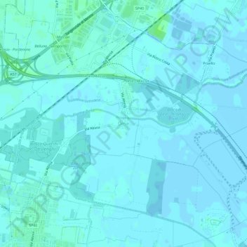 Topografische Karte Dese, Höhe, Relief