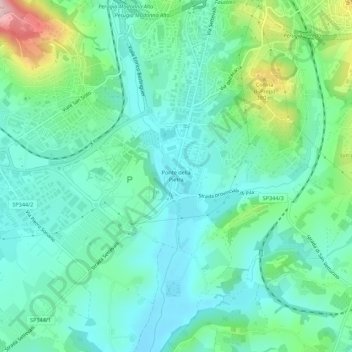 Topografische Karte Ponte della Pietra, Höhe, Relief