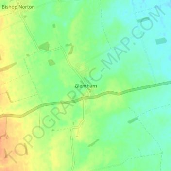 Topografische Karte Glentham, Höhe, Relief