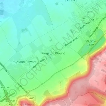 Topografische Karte Kingston Blount, Höhe, Relief