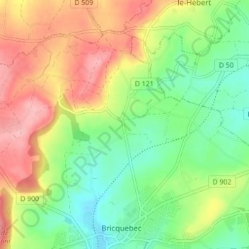 Topografische Karte La Croix Blanche, Höhe, Relief