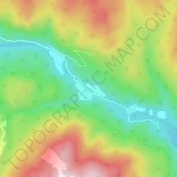 Topografische Karte Brookmere, Höhe, Relief