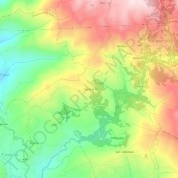 Topografische Karte Sanfins, Höhe, Relief