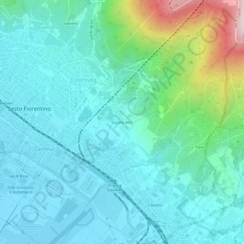 Topografische Karte Quinto Alto, Höhe, Relief