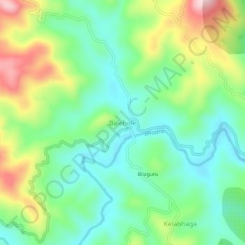 Topografische Karte Balehole, Höhe, Relief