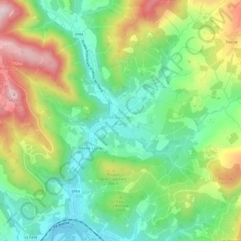 Topografische Karte Molino del Piano, Höhe, Relief