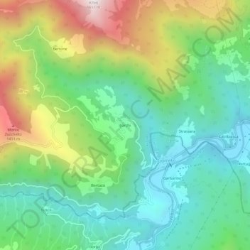 Topografische Karte Barchi, Höhe, Relief