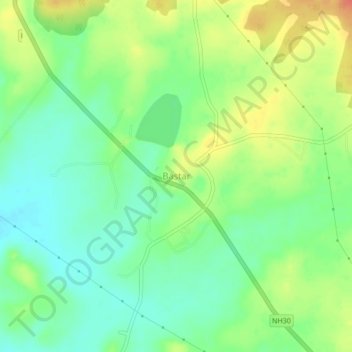 Topografische Karte Bastar, Höhe, Relief