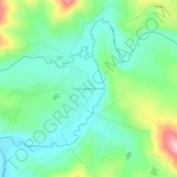 Topografische Karte Keiskammahoek, Höhe, Relief