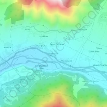 Topografische Karte Wussan, Höhe, Relief