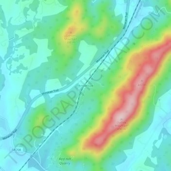 Topografische Karte Arrowhead, Höhe, Relief