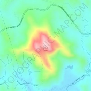 Topografische Karte Serra do Cupim, Höhe, Relief