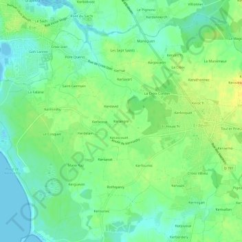 Topografische Karte Kerangre, Höhe, Relief