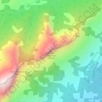 Topografische Karte Mount Yamnuska, Höhe, Relief