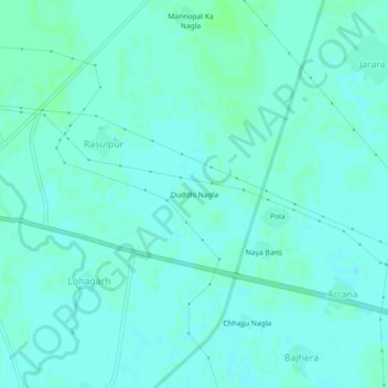 Topografische Karte Duddhi Nagla, Höhe, Relief