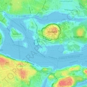 Topografische Karte Spetsbergen, Höhe, Relief