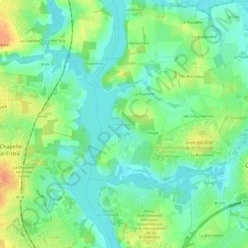 Topografische Karte Port Jean, Höhe, Relief