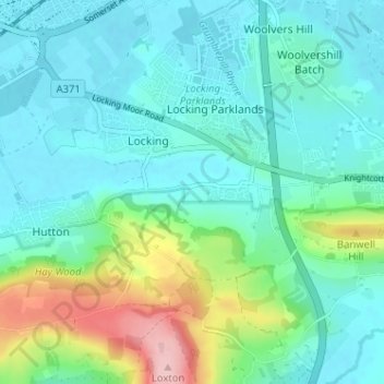 Topografische Karte Elborough, Höhe, Relief