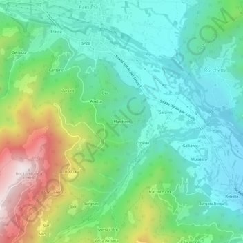 Topografische Karte Marchetti, Höhe, Relief